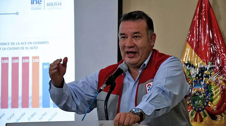 El diretor del INE, Humberto Arandia, ayer en La Paz