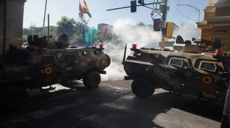 Toma de la Plaza Murillo. Foto: Alvaro Valero / La Prensa