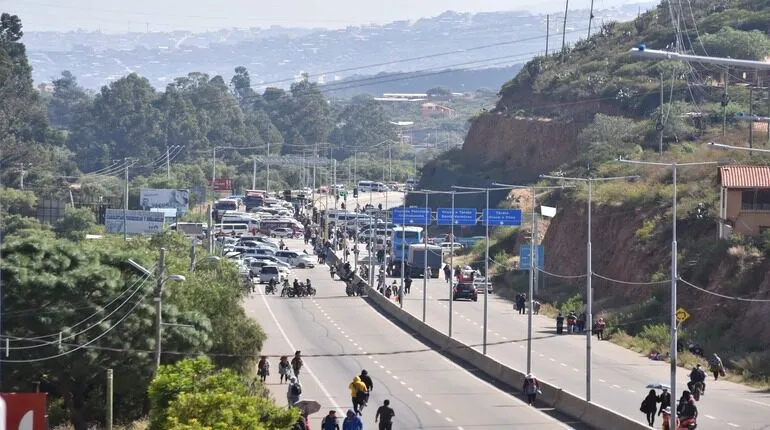 Bloqueo en Cochabamba. Foto: APG