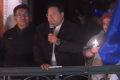Luis Arce desde el balcón presidencial. Foto captura